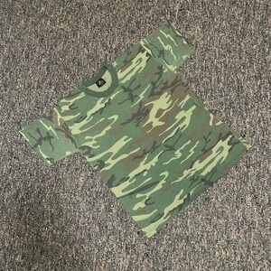 Vintage Tee Swing Camo T Shirt XL Green Woodland Camouflage Single Stitch USA